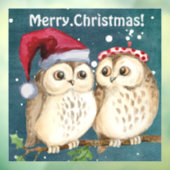 Autocollant Pour Fenêtre Joyeux Chouettes de Noël (Feuille 3)