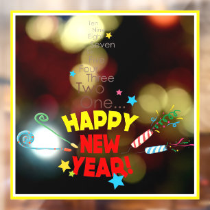 Autocollant Pour Fenêtre Joyeux cling de fenêtre du Nouvel An