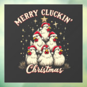 Autocollant Pour Fenêtre Joyeux clucage Noël Funny Chicken Roosters (Feuille 3)