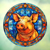 Autocollant Pour Fenêtre Joyeux Cochon Ferme Vie Faux Verre Tiré (Feuille 3)
