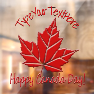 Autocollant Pour Fenêtre Joyeux Décalage de la fête du Canada Cling de fenê