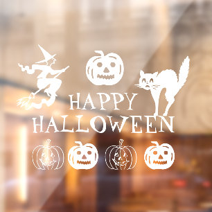 Autocollant Pour Fenêtre Joyeux décor blanc d'Halloween