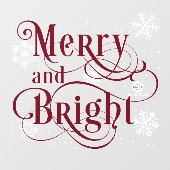 Autocollant Pour Fenêtre Joyeux et brillant, élégant magasin de Noël en or  (Feuille)