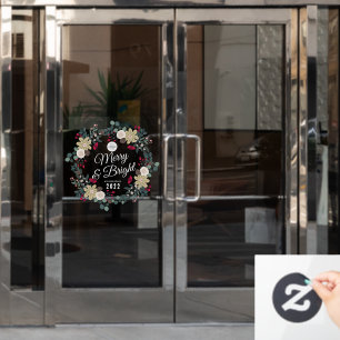Autocollant Pour Fenêtre Joyeux et lumineux décor de Noël porte de bureau