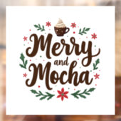 Autocollant Pour Fenêtre Joyeux et Mocha Boire Noël Café Noël Noël Noël Noë (Feuille 2)