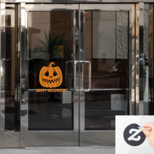 Autocollant Pour Fenêtre Joyeux Halloween citrouille orange