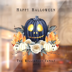 Autocollant Pour Fenêtre Joyeux Halloween Citrouilles de Samhain Sombres Cr