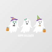 Autocollant Pour Fenêtre Joyeux Halloween Fantômes Trick Ou Treat (Feuille)