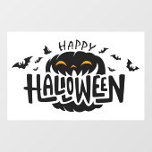 Autocollant Pour Fenêtre Joyeux Halloween Jack-O-Lanterns et chauves-souris (Feuille)
