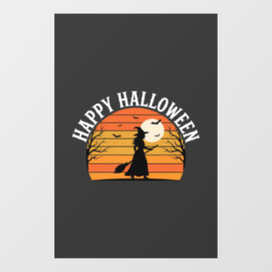 Autocollant Pour Fenêtre Joyeux Halloween Sorcière Coucher de soleil Design
