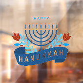 Autocollant Pour Fenêtre Joyeux Hanoukka Décoration Menorah (Feuille 2)