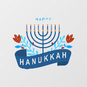 Autocollant Pour Fenêtre Joyeux Hanoukka Décoration Menorah (Feuille)