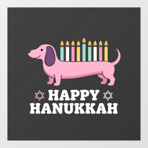 Autocollant Pour Fenêtre Joyeux Hanukkah chien teckel