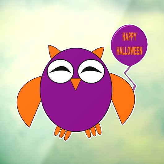 Autocollant Pour Fenêtre Joyeux hibou de la fête d'Halloween (Feuille 3)