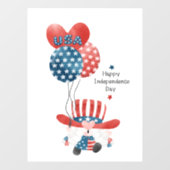 Autocollant Pour Fenêtre Joyeux Jour de l'Indépendance (Feuille)