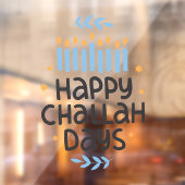 Autocollant Pour Fenêtre Joyeux Jours de Challah Menorah (Feuille 2)