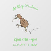 Autocollant Pour Fenêtre Joyeux kiwi de saut avec dessin de cravate arc (Feuille)