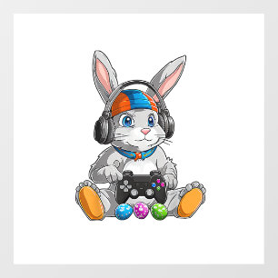 Autocollant Pour Fenêtre Joyeux Lapin de Pâques Œuf Drôle Garçons Filles En