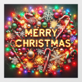 Autocollant Pour Fenêtre Joyeux Noël (Feuille)