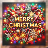 Autocollant Pour Fenêtre Joyeux Noël (Feuille 2)