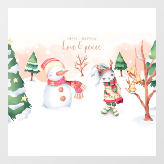 Autocollant Pour Fenêtre "Joyeux Noël" (Feuille)