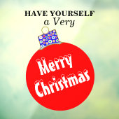 Autocollant Pour Fenêtre Joyeux Noël à la neige blanche rouge  (Feuille 3)