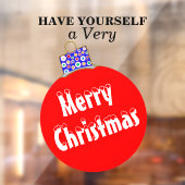 Autocollant Pour Fenêtre Joyeux Noël à la neige blanche rouge  (Feuille 2)