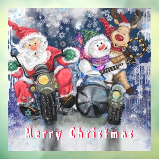 Autocollant Pour Fenêtre Joyeux Noël amis Funny Cling fenêtre (Feuille 3)