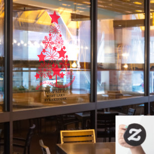 Autocollant Pour Fenêtre Joyeux Noël Arbre Festif Personnalisé