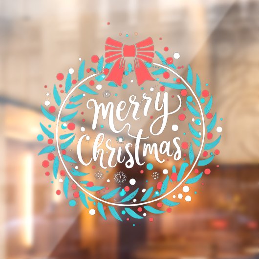 Autocollant Pour Fenêtre Joyeux Noël Berry Wreath (Feuille 2)