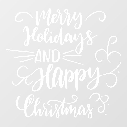 Autocollant Pour Fenêtre Joyeux Noël Bonnes Fêtes Blanc (Feuille)