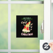 Autocollant Pour Fenêtre Joyeux Noël Cheesy Noël Noël Père Noël Pizza Noël (Maison)