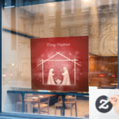 Autocollant Pour Fenêtre Joyeux Noël de naissance de Jésus (Fenêtre de café)