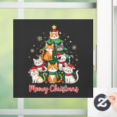 Autocollant Pour Fenêtre Joyeux Noël Drôle Catmas Kitten Xmas Tree (Maison)