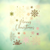 Autocollant Pour Fenêtre Joyeux Noël Élégant Flammes de neige d'hiver (Feuille 3)