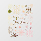 Autocollant Pour Fenêtre Joyeux Noël Élégant Flammes de neige d'hiver (Feuille)