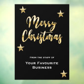 Autocollant Pour Fenêtre Joyeux Noël élégant or métallique noir (Feuille 3)