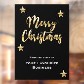 Autocollant Pour Fenêtre Joyeux Noël élégant or métallique noir (Feuille 2)