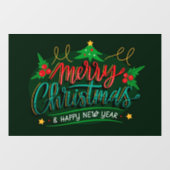 Autocollant Pour Fenêtre Joyeux Noël et Bonne Année (Feuille)
