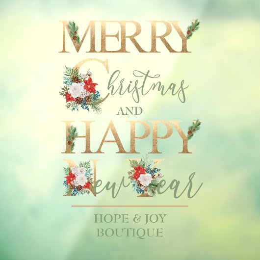 Autocollant Pour Fenêtre Joyeux Noël et Bonne Année Personnalisée (Feuille 3)