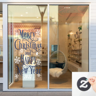 Autocollant Pour Fenêtre  Joyeux Noël et Joyeux Nouvel An 2022 magasin Wi