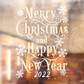Autocollant Pour Fenêtre  Joyeux Noël et Joyeux Nouvel An 2022 maison W (Feuille 2)