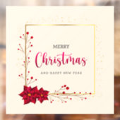 Autocollant Pour Fenêtre Joyeux Noël et Joyeux Nouvel An Clair (Feuille 2)