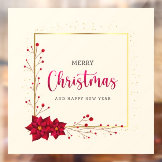 Autocollant Pour Fenêtre Joyeux Noël et Joyeux Nouvel An Clair (Feuille 2)