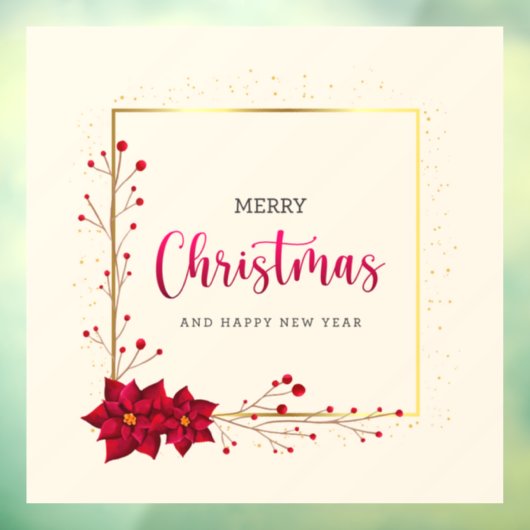 Autocollant Pour Fenêtre Joyeux Noël et Joyeux Nouvel An Clair (Feuille 3)