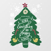 Autocollant Pour Fenêtre Joyeux Noël et Joyeux Nouvel An, hiver (Feuille)