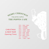 Autocollant Pour Fenêtre Joyeux Noël et Nouvel An Heures d'ouverture Père N (Feuille)