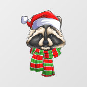 Autocollant Pour Fenêtre Joyeux Noël Fête Raccoon Clouage de fenêtre (Feuille)