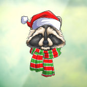 Autocollant Pour Fenêtre Joyeux Noël Fête Raccoon Clouage de fenêtre (Feuille 3)