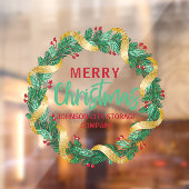 Autocollant Pour Fenêtre Joyeux Noël Gold Wreath Chic Custom Company (Feuille 2)